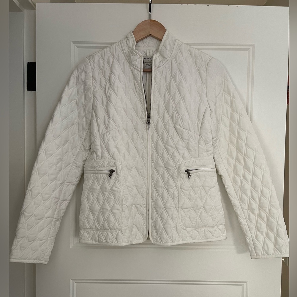Banana Republic White Quilted Jacket XS